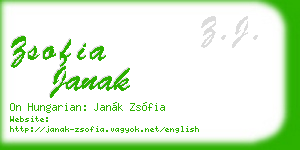 zsofia janak business card