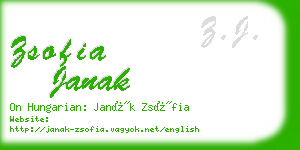 zsofia janak business card